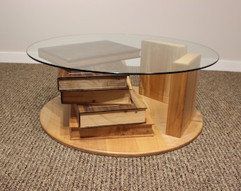 Artistic Coffee Table - Carved Books