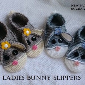 Bunny Slippers PATTERN (Ladies xsmall - xlarge)