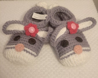 Children's Bunny Slippers (Age 4-5 Size 11/12, 7")