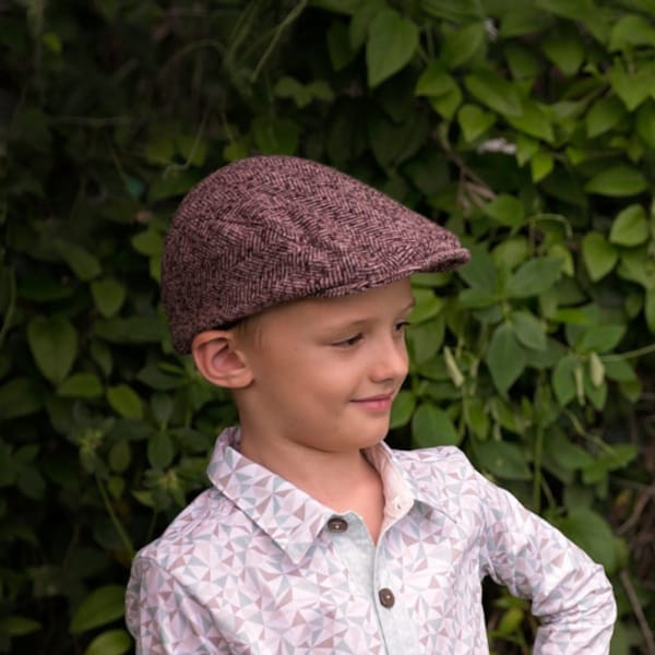 PATTERN 'GATSBY' Flat Cap 6months - adult AF1501