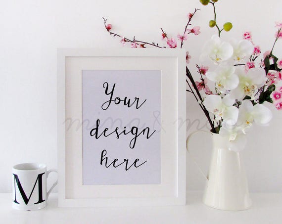 White Frame Mockup Frame Stock Photography Frame Mockup Styled