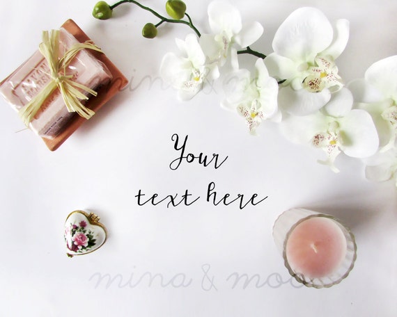 Desk Mockup Styled Stock Photography Flatlay Mockup Your Text