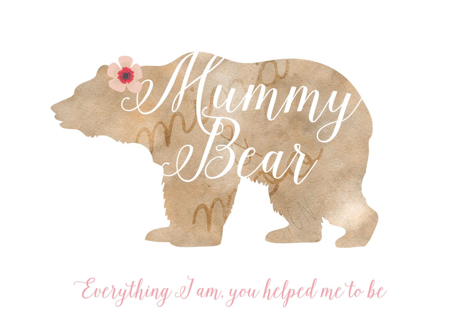 Mama bear print Mama bear clipart Mothers Day printable card | Etsy