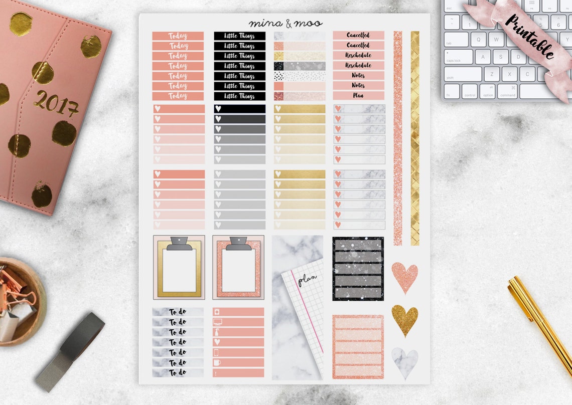Girly planner printables Pink weekly printables Lady Boss | Etsy