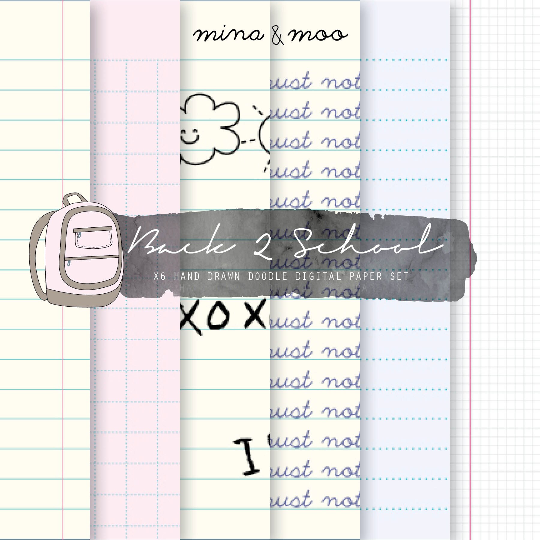 printable lined paper printable notebook paper ruled paper etsy ireland