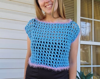 Crochet Fuzzy Crop Top