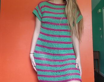 Crochet Striped Dress