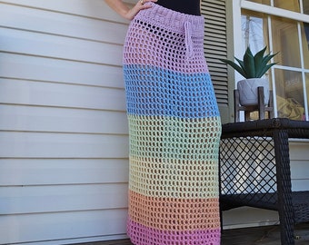 Pastel Rainbow Maxi Skirt