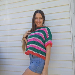 Watermelon Crochet Crop Top