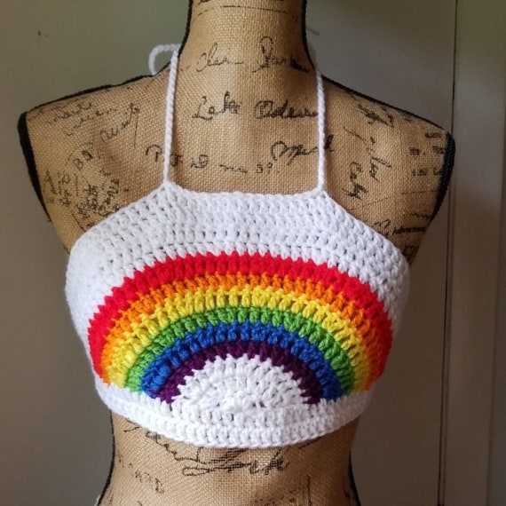 rainbow crochet top
