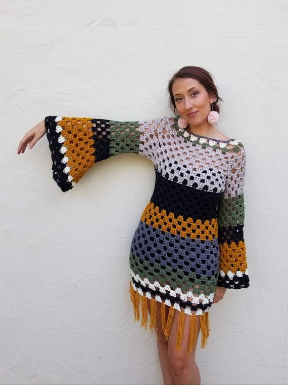 crochet hippie dress