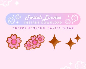 Sakura Cherry Blossom Twitch Emotes for Streamers | Japanese Design