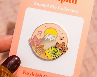 Mount Fuji Enamel Pin | Autumn in Japan Art | Japanese Design