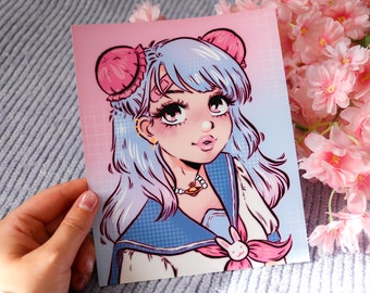 Shibuya 109 Illustration | Japanese Kawaii Manga, Anime, Tokyo, Japan Fashion, Pastel Print