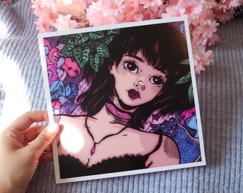 Idol Girl Art Print | Japanese Aesthetic Illustration Perfect Idol Melancholy Manga Bedroom Art Print