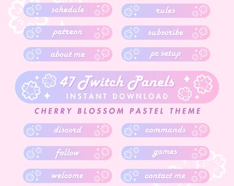 Sakura Cherry Blossom Twitch Panels | Streamer Panels | Japanese Design