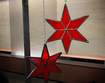 Stained Glass Chicago Star Sun Catcher