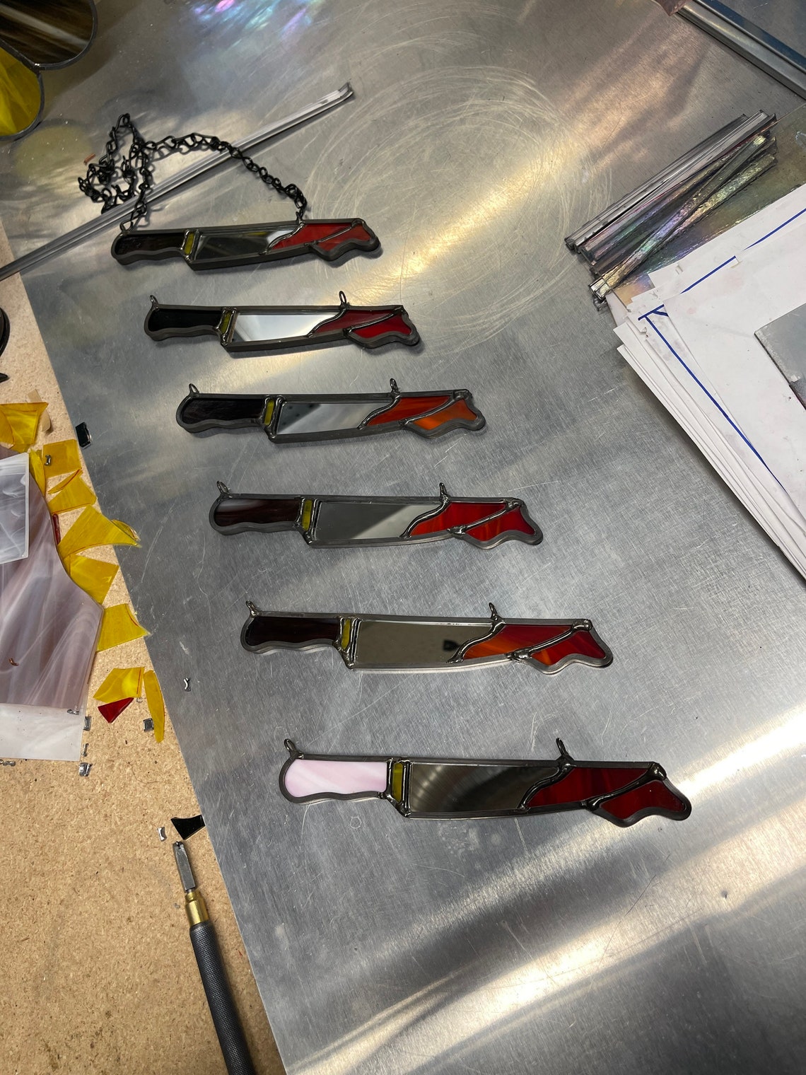 Stained Glass Bloody Knives.. - Etsy