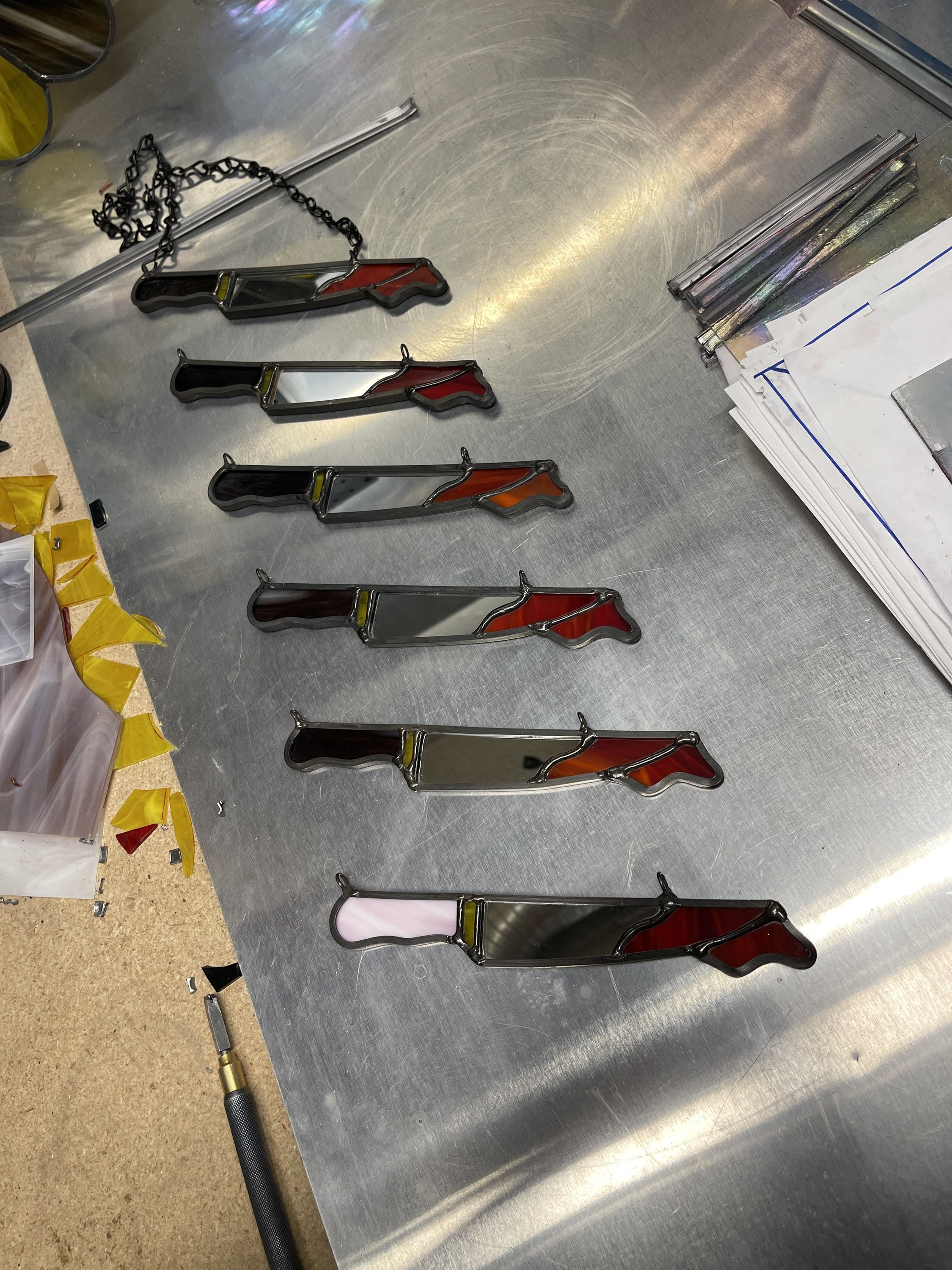 Stained Glass Bloody Knives.. Etsy