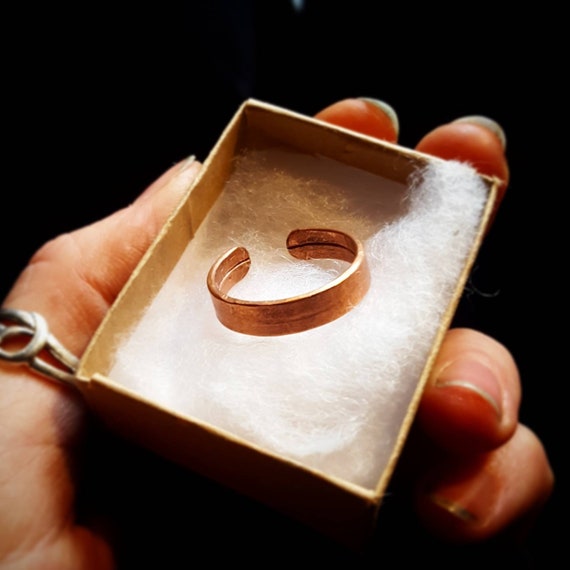 Slim Adjustable Copper Ring Etsy Australia