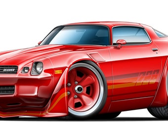 1980 Z28 Camaro W 5 Star Wheels Wall Decal Vintage Car Etsy