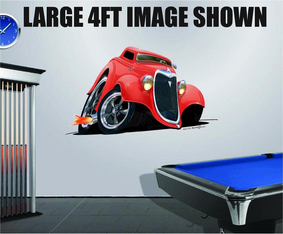 Ford Model A Coupe Rat Rod Vintage Vinyl Sticker Wall Art Boys Room Garage Ford Model A Coupe Rat Rod Vintage Vinyl Sticker Wall Art Boys Room Garage
