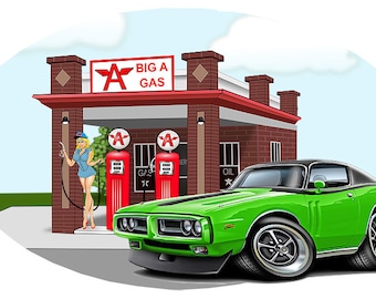 1971 Dodge Charger Wall Decal: Classic Muscle Car Art