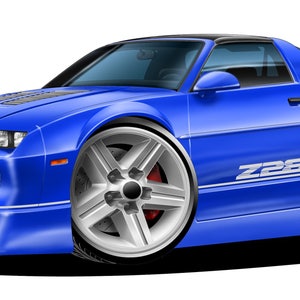 Camaro Z28 Car Wall Decal: Vintage Hot Rod Art