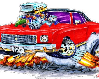 1970 Chevy Monte Carlo Wall Decal: Classic Car Photo, Man Cave Decor