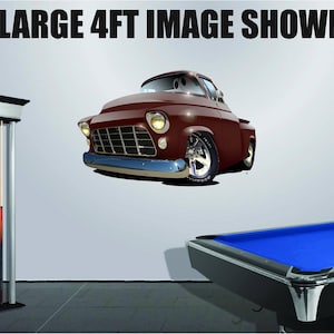 DB 1955-56 Chevy Pickup Truck Wall Decal Graphic Mural Vinyl Removable Reusable Man Cave Cartoon Car 2ft-4ft