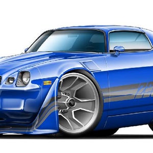 Calcomanía de pared de Camaro Z28 1980 (con ruedas de 5 estrellas), calcomanías de autos antiguos, calcomanías de autos clásicos, calcomanías de autos de los años 70, calcomanías de hot rod