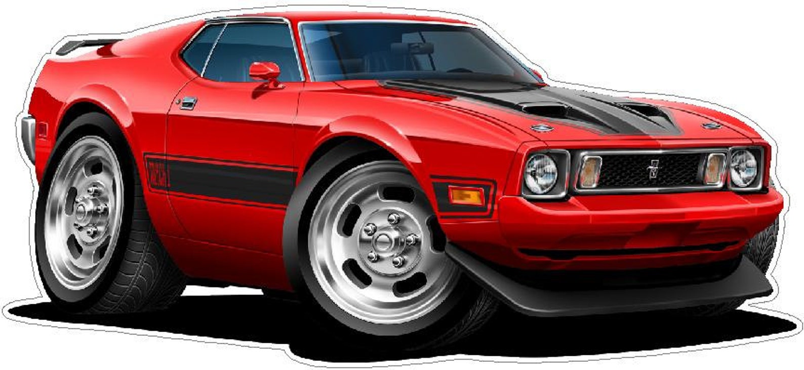 1973 FORD MUSTANG MACH 1 Vinyl Decal Wall Graphic Officially Etsy