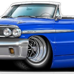 Classic Car Wall Decals 1964 Ford Galaxie, Father's Day Gift, Man Cave Decor, Car Wall Stickers, 1960's Car Sticker Decor, Garage Wall Decor