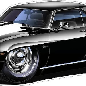Classic Car 1969 CHEVY Camaro Z 28 Wall Decal, Car Photo Decal, Man Cave Decor, Fathers Day Gift, Boys Room Decor, Hot Rod Car