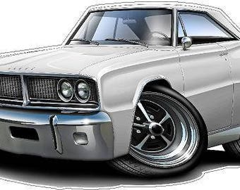 Muursticker Coronet klassieke auto 1966: decor mangrot