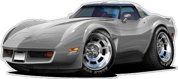 1980-82 Corvette Car Wall Decal, Chevy Decal, Man Cave Decor