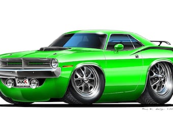 1970 Plymouth Cuda Wall Decal: Classic Car Photo, Man Cave Decor