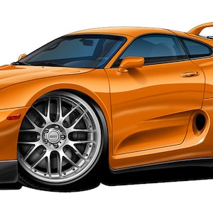 Toyota Supra Turbo Cartoon Cars  vinyl decal wall graphic officially licensed product, custom art easy installation on walls, windows, etc.