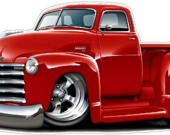 CHEVY TRUCK 1950 - 1952  vinyl decal wall graphic mural peel and stick custom art easy installation on walls, windows, etc. multiple colors