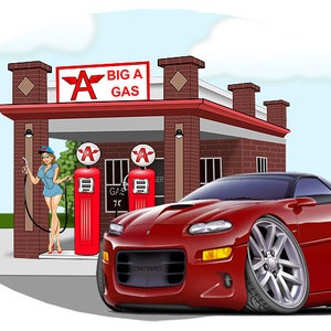 2002 Camaro Gas Station Wall Decal, Camaro Signs, Camaro Decals, Chevy Decal, Camaro Wall Art, Vinyl