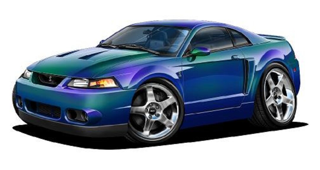 199904 Ford Mustang Cobra Mystichrome Blue Paint Vinyl Decal Wall