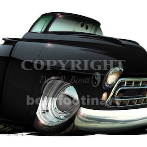 1957 Chevy Pickup Truck WALL DECAL Vintage Classic Cartoon Car Vinyl Sticker Graphic Garage Decor Officially Licensed Product Walls Windows