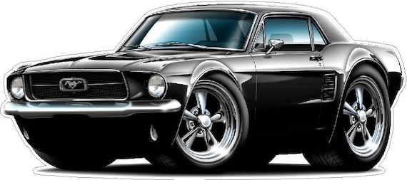 Coche clásico etiqueta 1967 Ford Mustang Cpe antigua | Etsy México