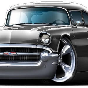 1957 Chevy 150 WALL DECAL Vintage Classic Cartoon Car Vinyl Sticker Graphic Garage Decor Officially Licensed Product Walls Windows