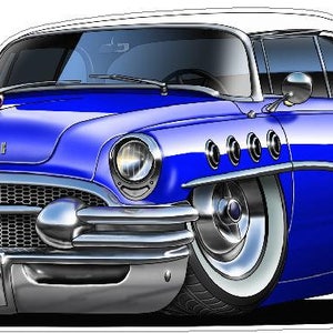 1958 Buick Century WALL DECAL Vintage Classic Cartoon Car Vinyl Sticker Graphic Garage Decor Officially Licensed Product Walls Windows