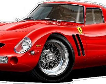 Pegatina de vinilo Ferrari 250 GTO de 1962: decoración para el garaje.