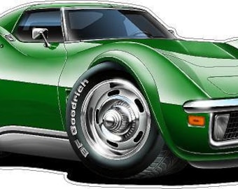 1968-72 Corvette Car Wall Decal: Man Cave Decor