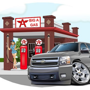 2010 Chevy Silverado Truck Wall Decal, Gas Station, Gift for Him, Truck Decals, Chevy Decals