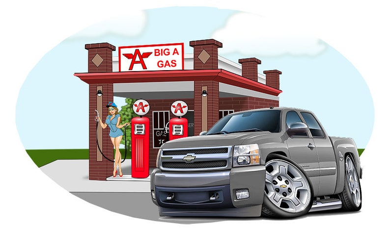 2010 Chevy Silverado Truck Wall Decal Gas Station Gift For Him Decals