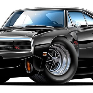 Fatcat Wall Graphics Dodge 70 Charger R/T 440 Wall Decal Graphic Poster Cling Cartoon Car Art Choose Size & Color
